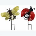 Youngs Metal Bee & Lady Bug Garden Stake - 2 Assorted 73868